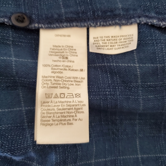 MADEWELL Size Large Indigo Plaid Denim Babydoll Shirtdress $128 Runs Small! EUC! - Picture 7 of 16